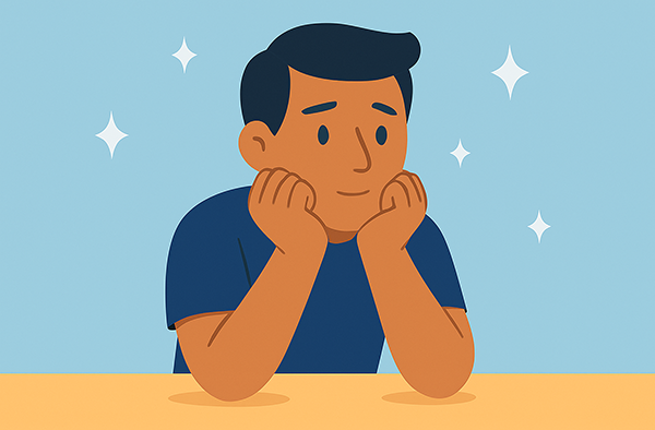 A student deep in thought about AI